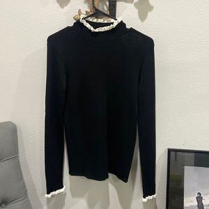 H&M Black Sweater with White Trim